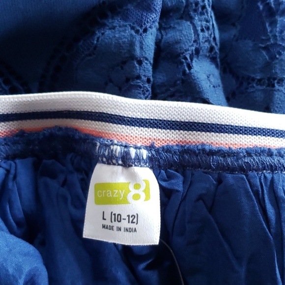 Blue lace woven and lined midi skirt - Picture 4 of 5